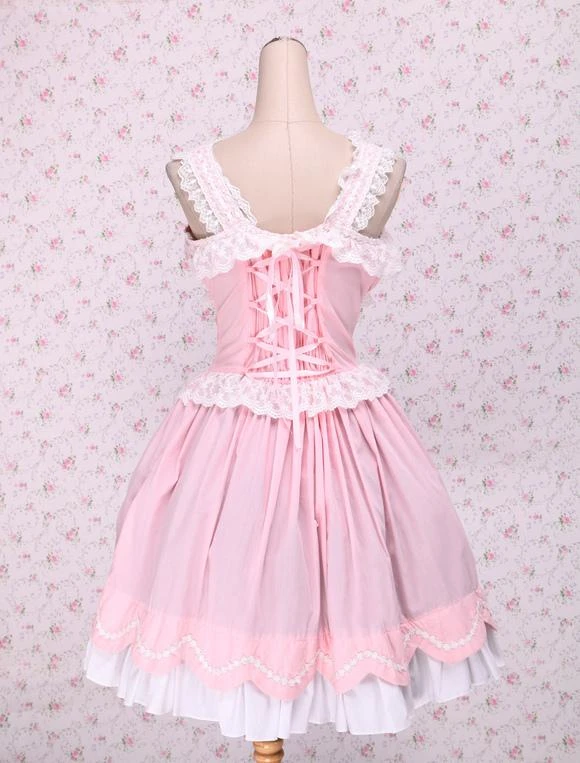 Lolitashow Sweet Ruffles Sleeveless Cotton Lolita Dress - Image 7