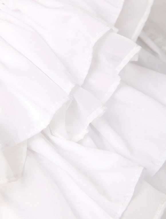 Rococo Lolita JSK Dress Lace Bow Ruffle White Cotton Lolita Jumper Skirt - Image 4