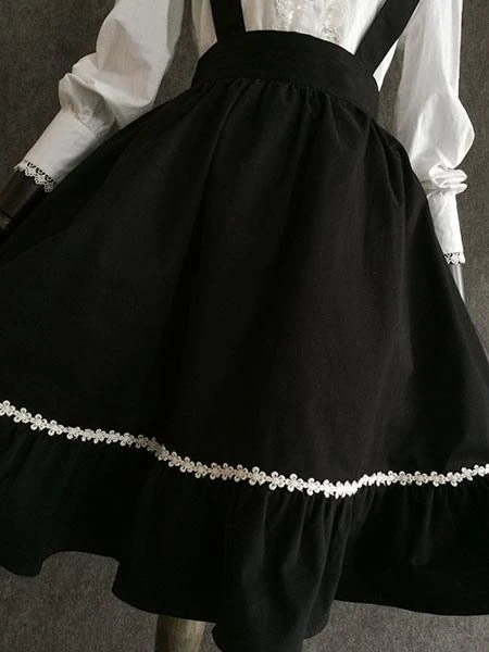 Classic Lolita SK Little Devil Chiffon Frill Black Lolita Skirt - Image 3