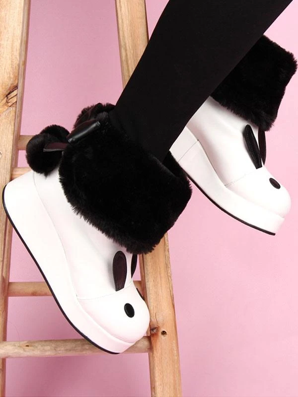 Sweet Lolita Boots Bunny Ears Round Toe PU Leather Lolita Cutie Platform Shoes - Image 8