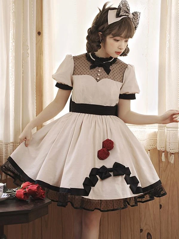 Sweet Lolita Dress Cotton Short Sleeves Jumper Sweet Lolita Dress - Image 5