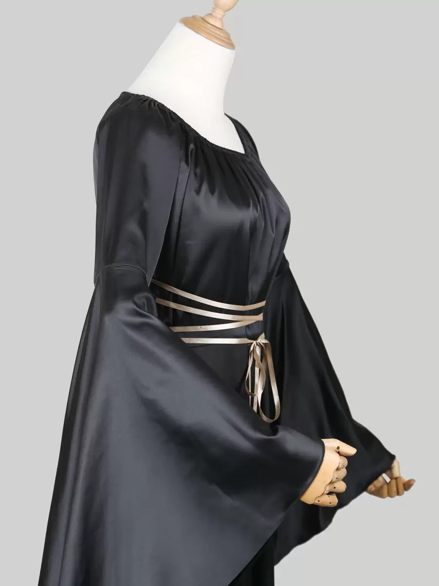Black Vintage Costume Gothic Long Sleeves Maxi Dress For Women's Dress Carnival - Image 6