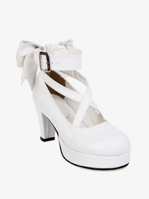 Sweet Platform Heels Lolita Shoes Ankle Straps Round Toe - Image 5