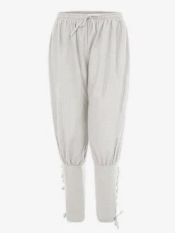 Men Vintage Pant Lace Up Aristocrat Style Wide Leg Cotton Retro Costumes For Man Halloween