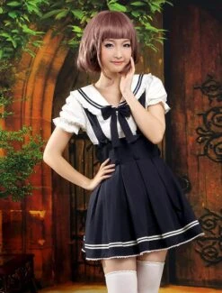 Sweet Multi Color Bow Short Sleeves Cute Lolita Outfits
