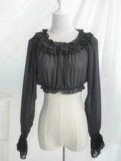 Classic Lolita Top Ruffle Chiffon Lolita Blouse