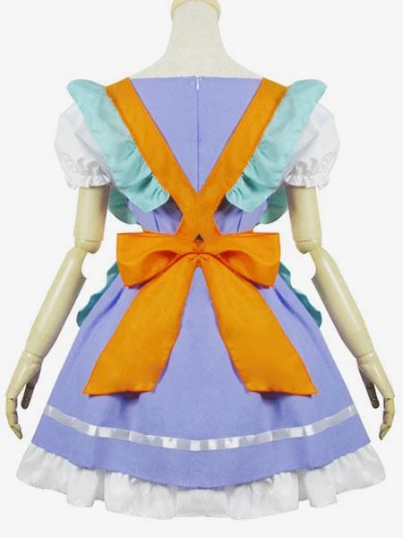 Maiden Lolita Set Color Block Ruffle Lolita Jumper Skirt With Apron - Image 3