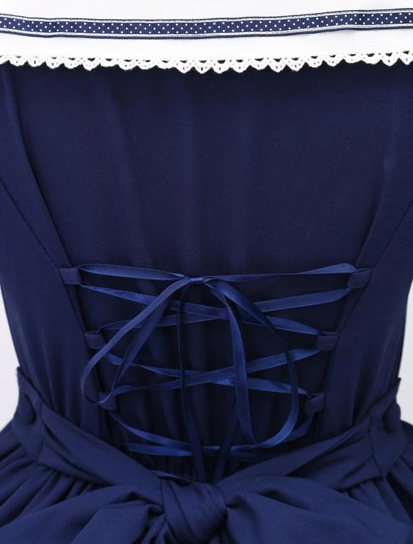 Sweet Lolita Dress Sailor Style Girl Asibuto Penta OP Lolita One Piece Dress - Image 9