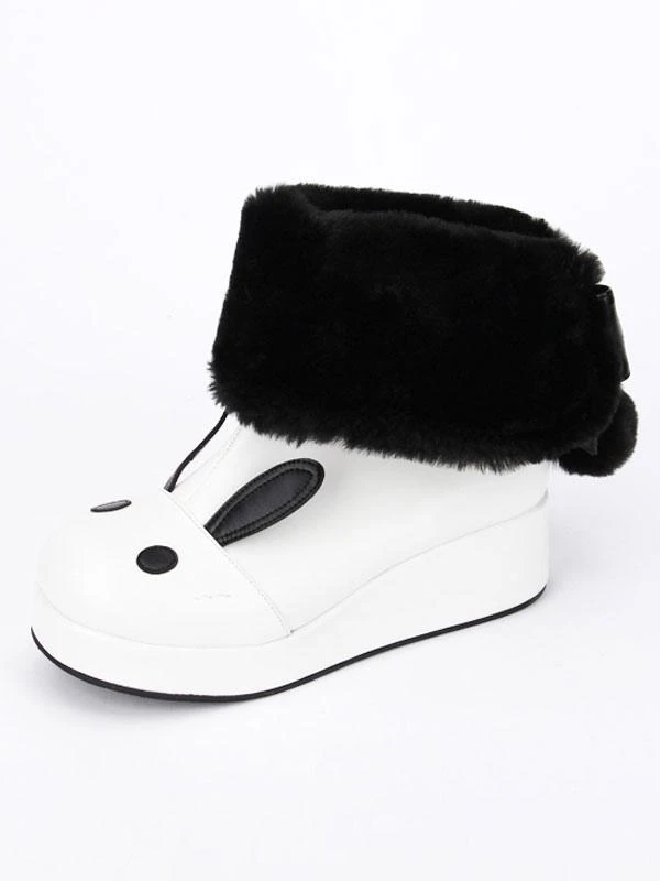 Sweet Lolita Boots Bunny Ears Round Toe PU Leather Lolita Cutie Platform Shoes - Image 4