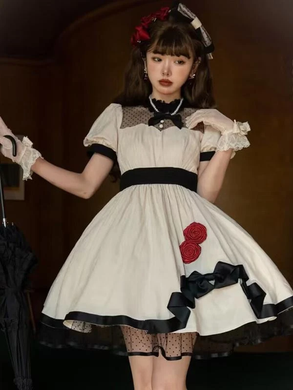 Sweet Lolita Dress Cotton Short Sleeves Jumper Sweet Lolita Dress - Image 4