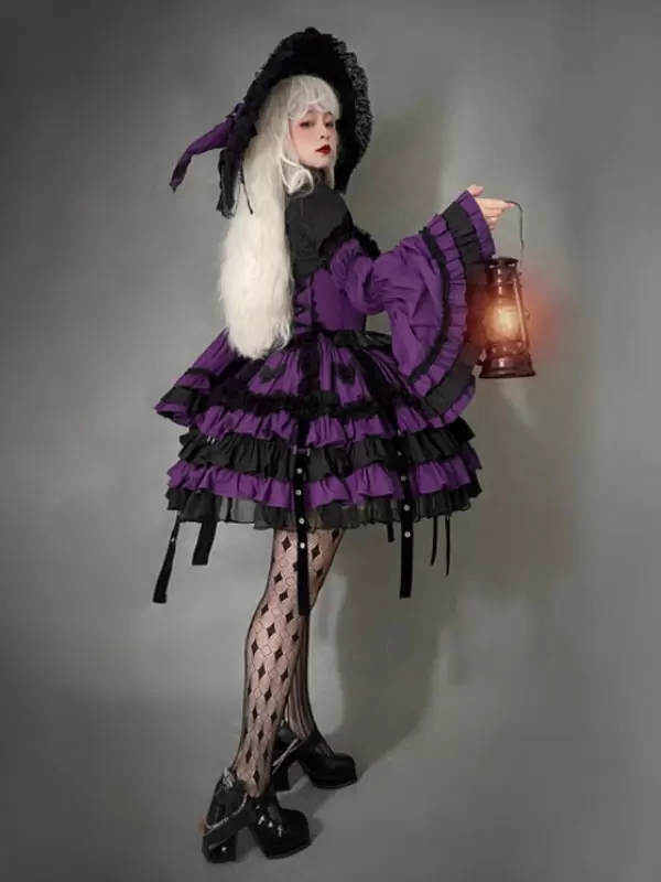 Gothic Lolita Dresses Ruffles Lace Purple Pink - Image 5