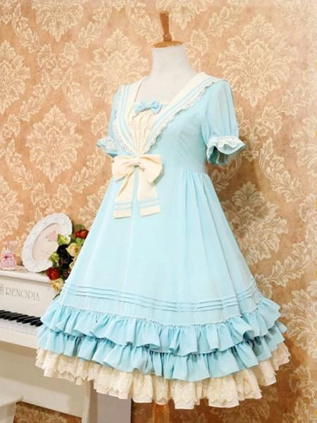 Lolitashow Sweet Lolita Dress The Sails Of The Rhine Op Lolita One Piece Dress - Image 12