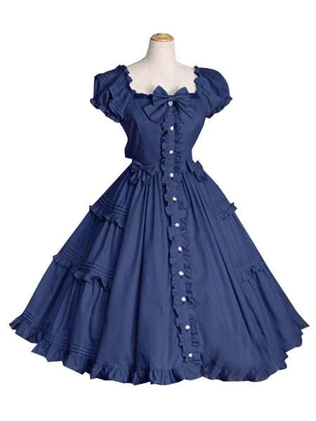 Sweet Lolita Dress OP White Cotton Short Sleeve Lolita One Piece Dress