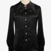 Gothic Blouse Long Sleeves Lolita Turndown Collar Black Lolita Shirt