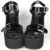 Buckles PU Leather Black Lolita Sandals
