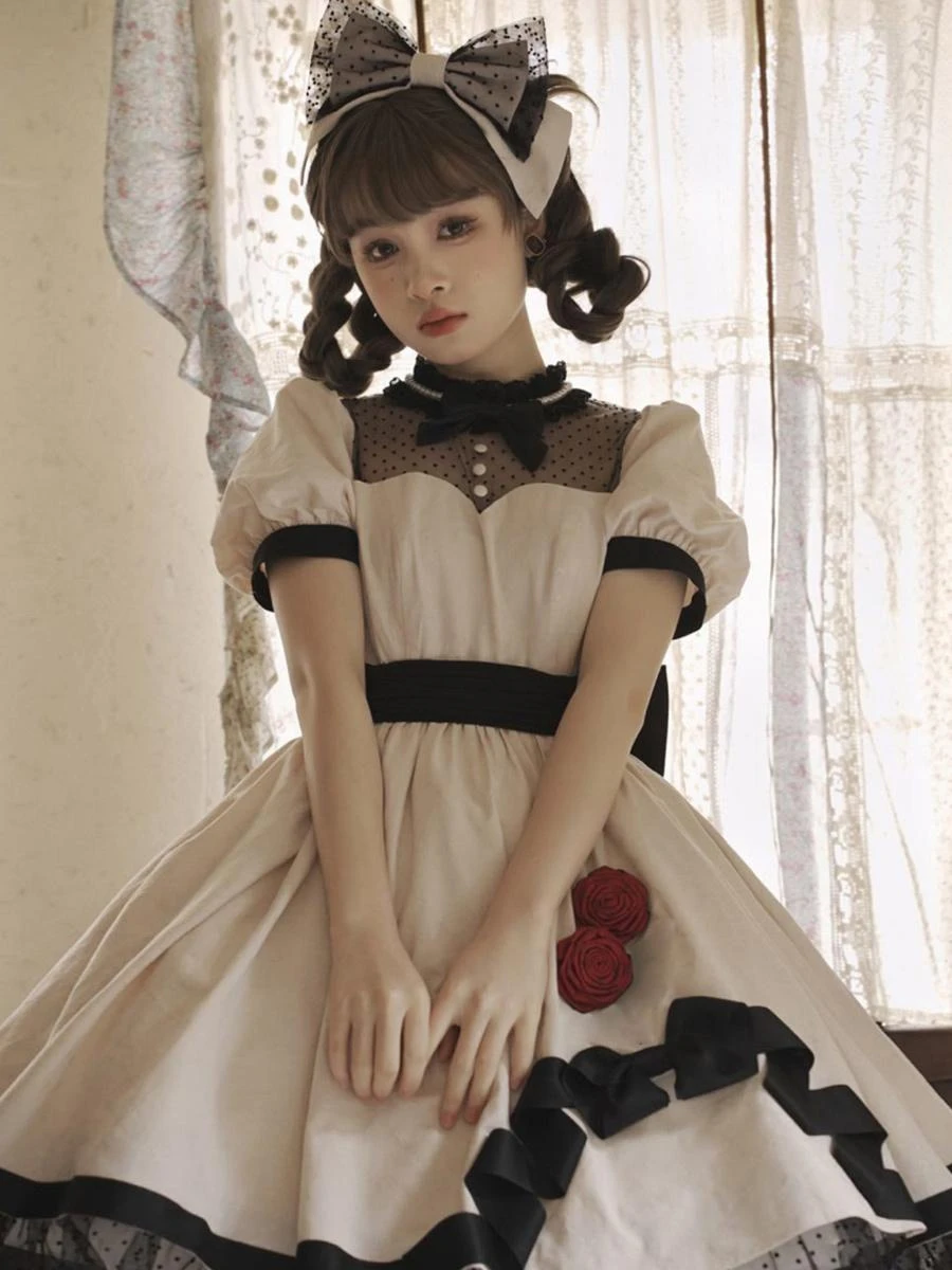 Sweet Lolita Dress Cotton Short Sleeves Jumper Sweet Lolita Dress - Image 6