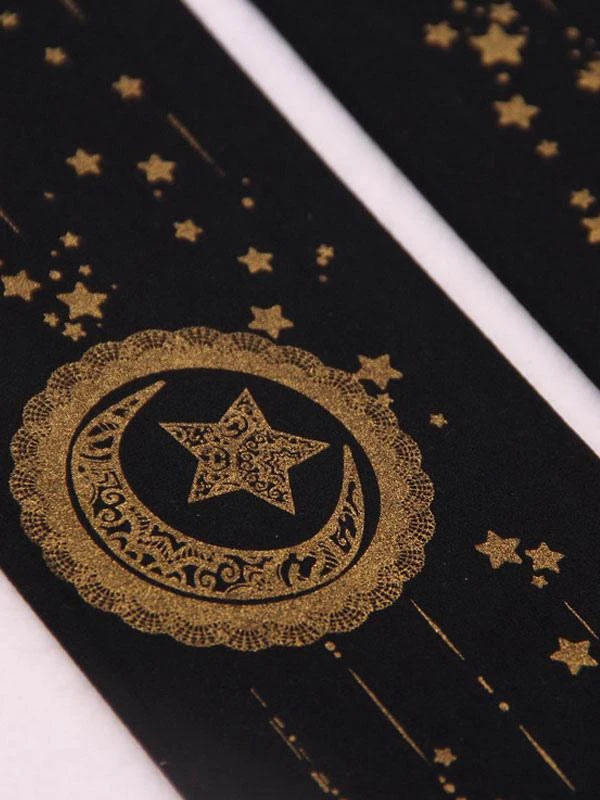 Sweet Lolita Stockings Black Moon And Starlet Velvet Tight High Lolita Socks - Image 6