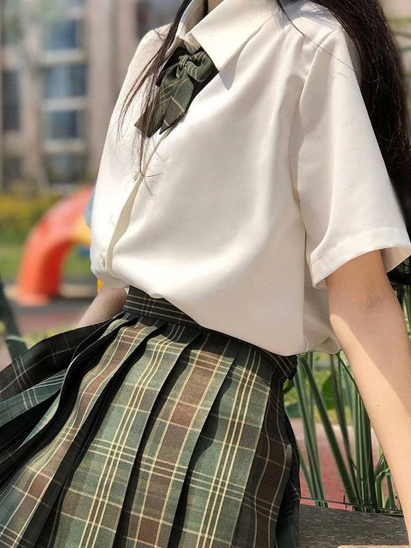 School Uniform JK Outfit Green Cotton Anime Merchandise - Image 3