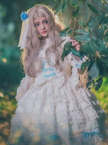 Lolita Wedding Dress OP White Chiffon Ruffle Lolita One Piece Dress - Image 3