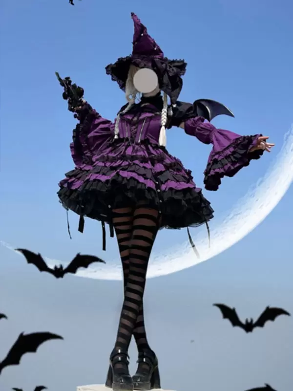 Gothic Lolita Dresses Ruffles Lace Purple Pink - Image 2