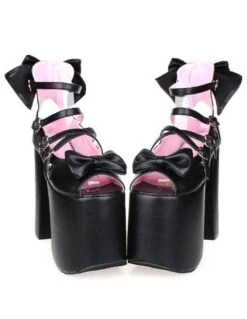 Lolitashow Bows Decor Platform Lolita High Heels