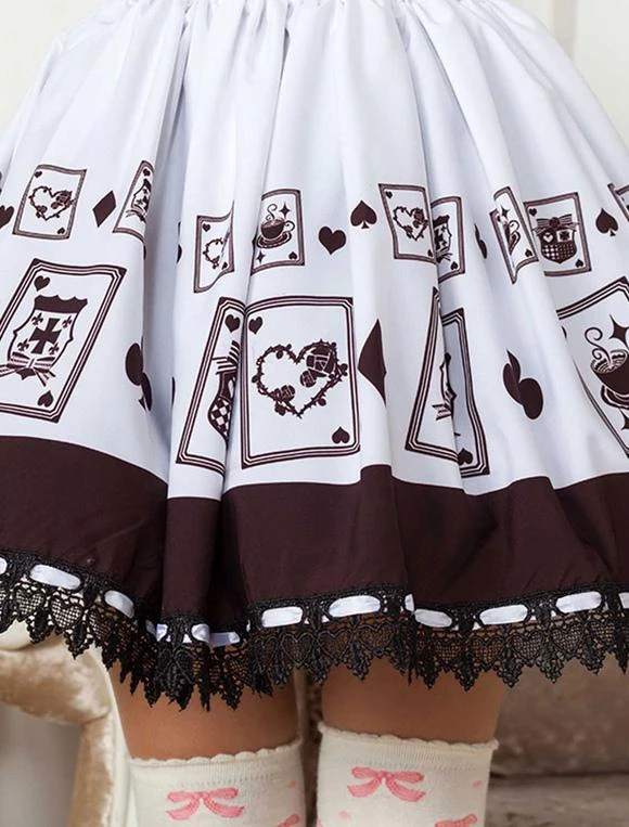 Lolitashow Chocolate Printed Polyester Lolita Skirt For Girls - Image 6